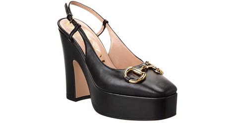 gucci platform slingback|Gucci slingback horsebit.